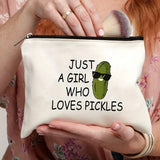 CUCUMBER LETTER DOUBLE SIDED PRINTED COSMETIC BAG_CWAB1783