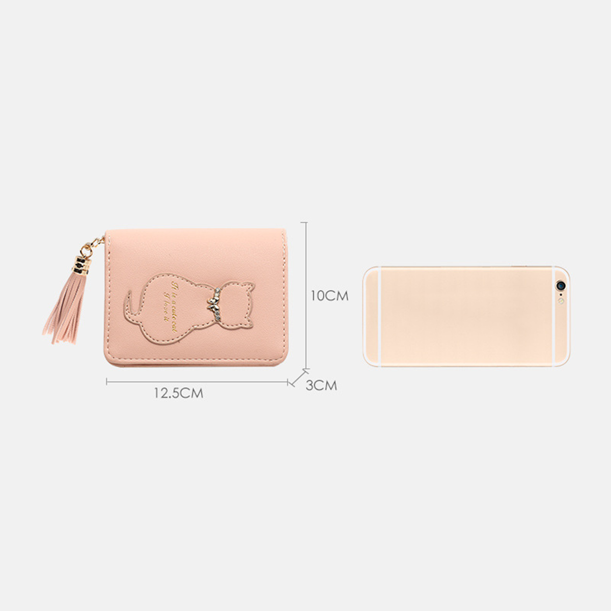 Cute Cat Tassel Zipper Wallet For Girls_Cwab06194