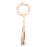 TASSEL PRINTED WOODEN BEAD KEYCHAIN_CWMM1324