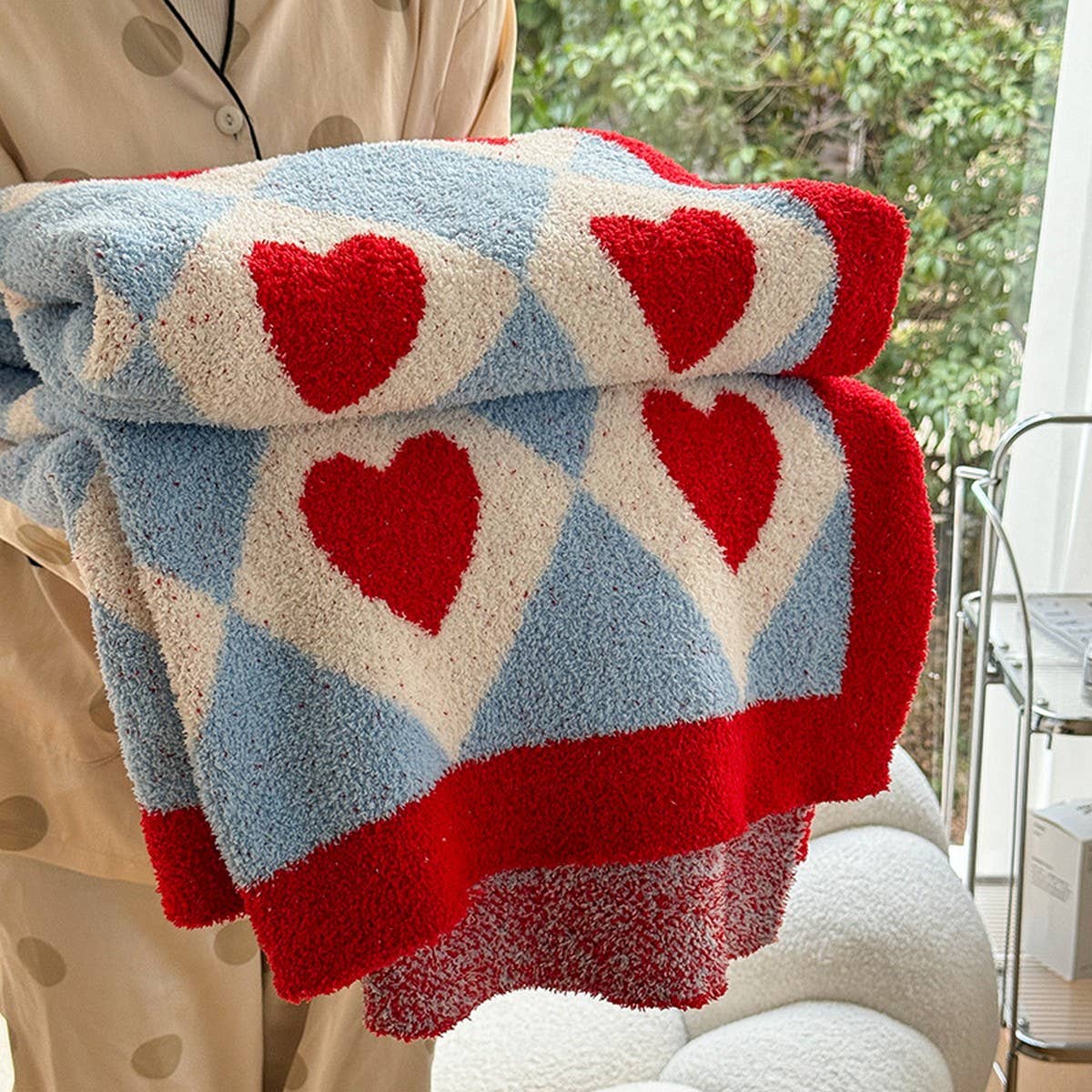 SWEET STYLE LOVE KNITTED WOOL THROW BLANKET_CWMM2374