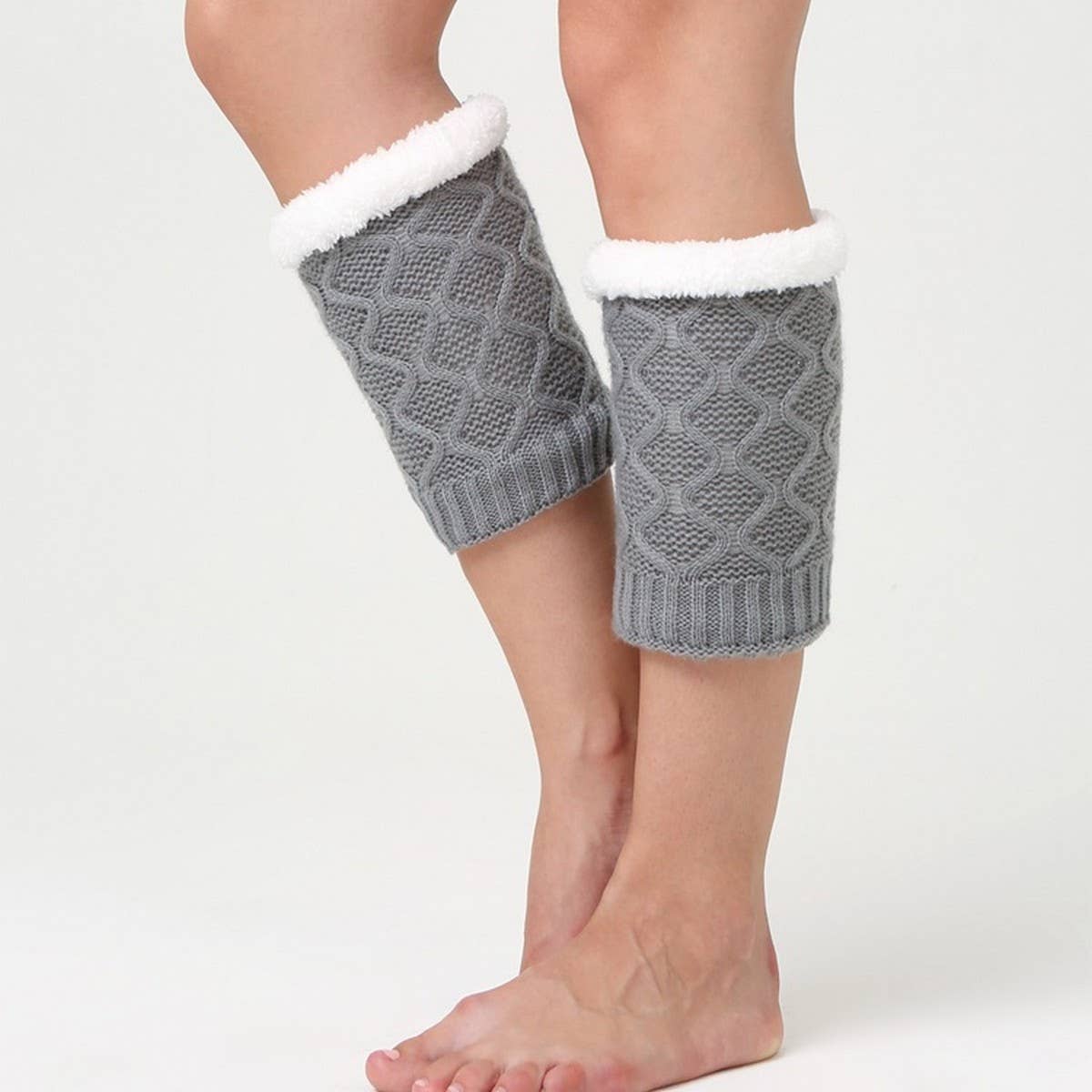 Winter Knee Pads Diamond Grid Plus Fleece Socks_Cwms0760