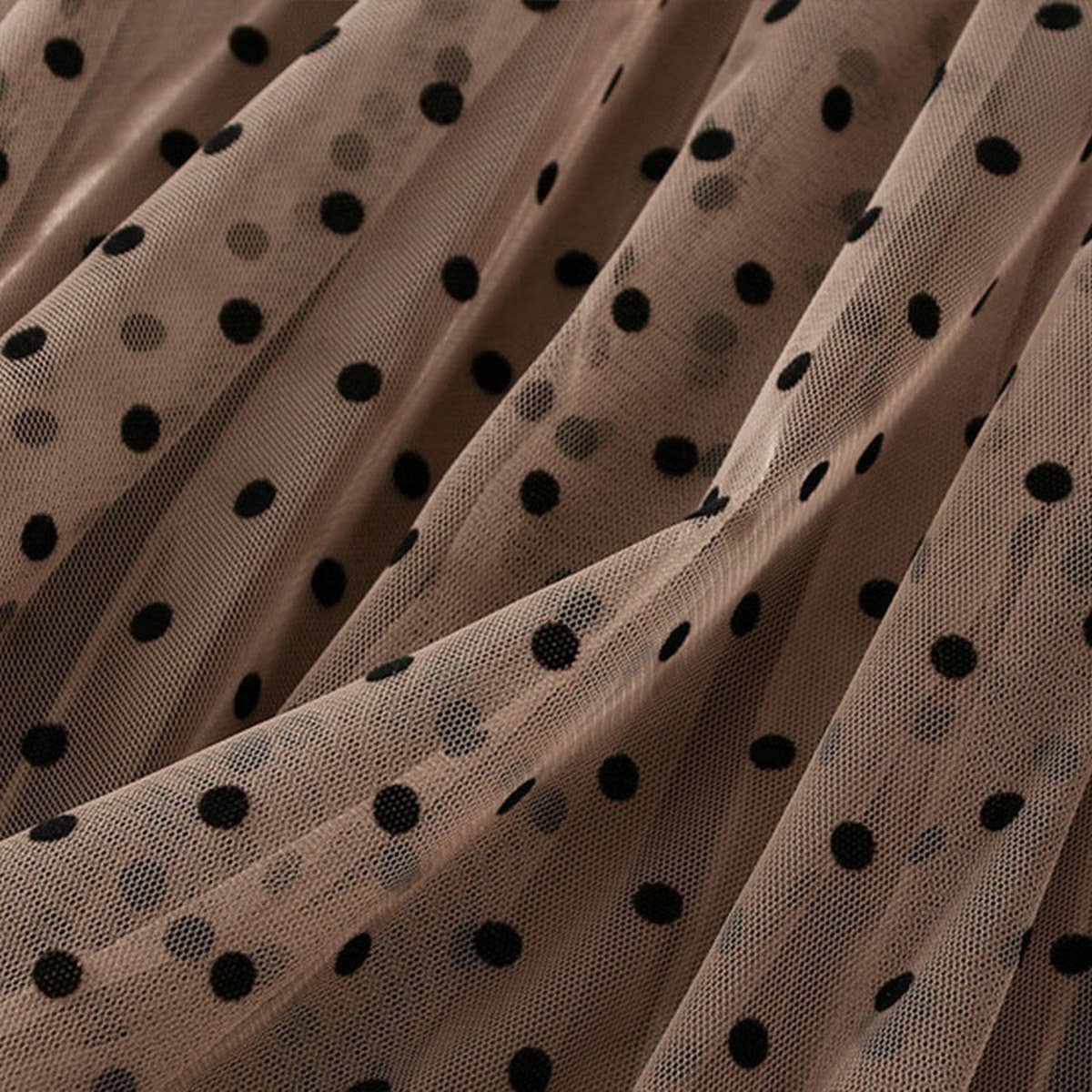 POLKA DOT MESH SKIRT REVERSIBLE A LINE SKIRT_CWBMS0314