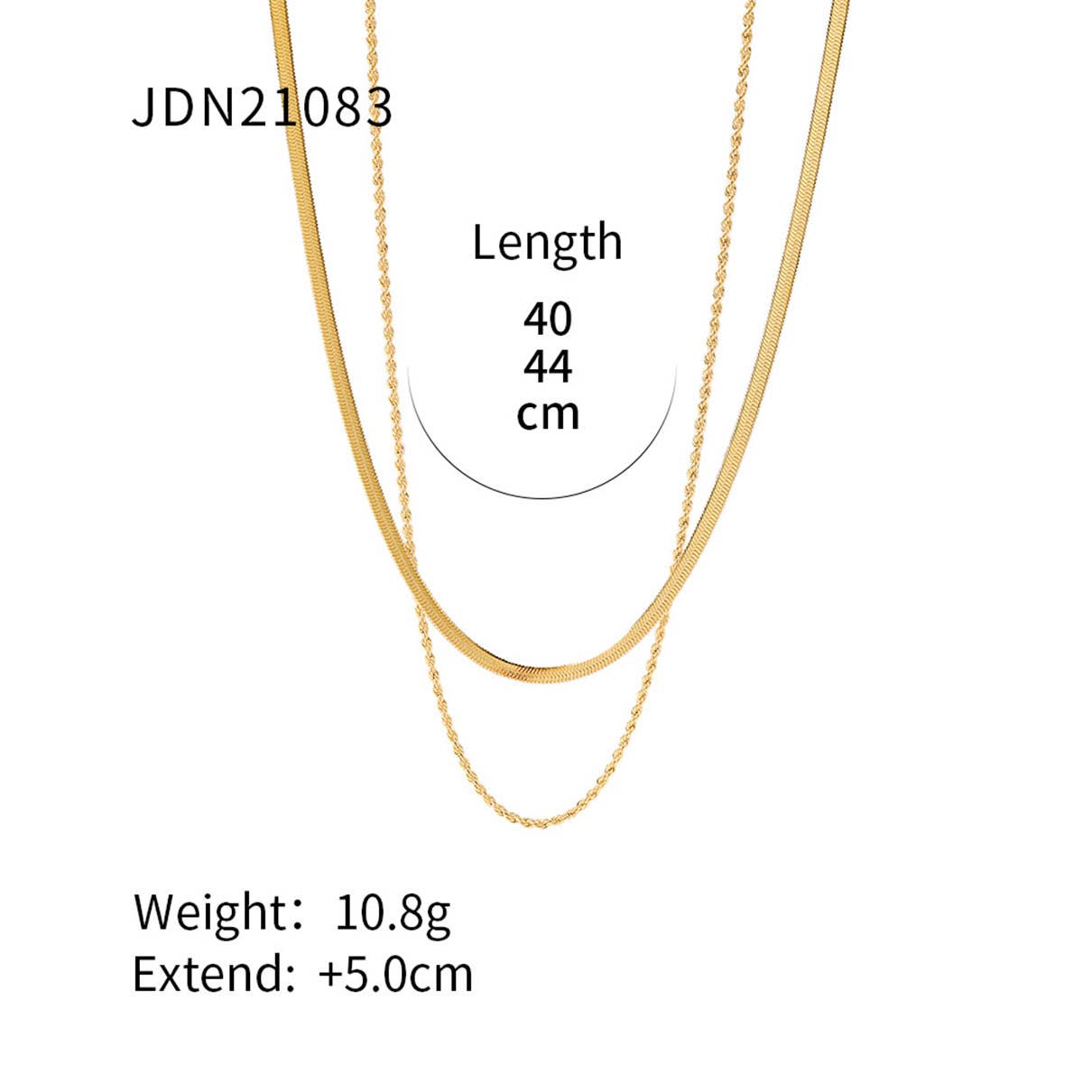 MULTILAYER GOLD PLATE STAINLESS STEEL NECKLACE_CWAJE0619