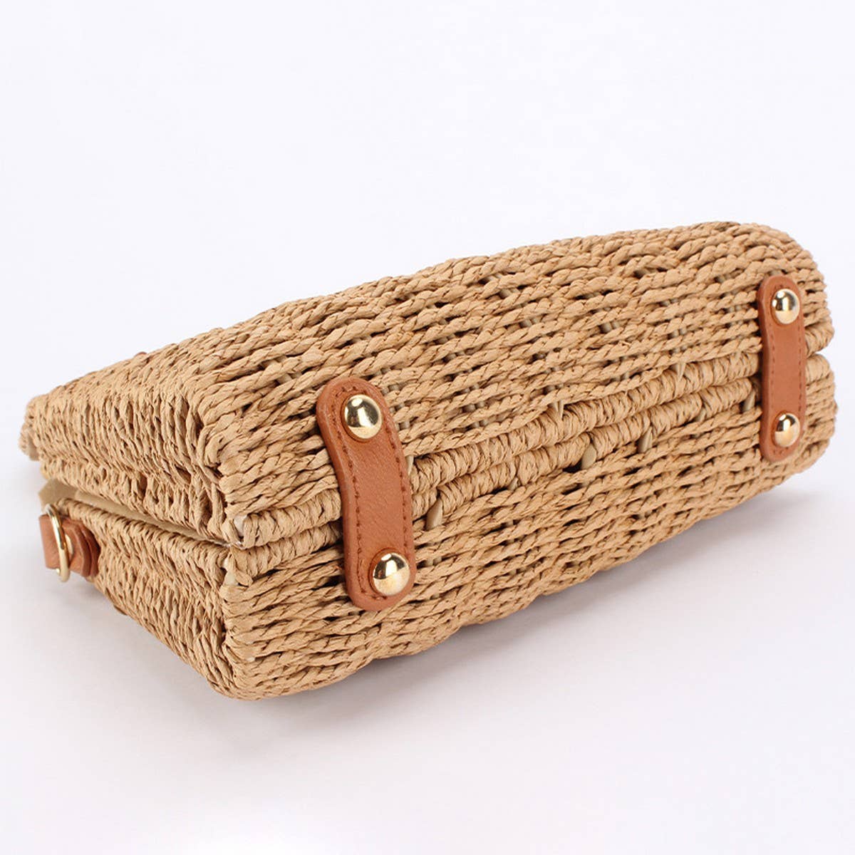 STRAW BEACH BAG WITH BAMBOO HANDLE FOR WOMEN_CWAB4694