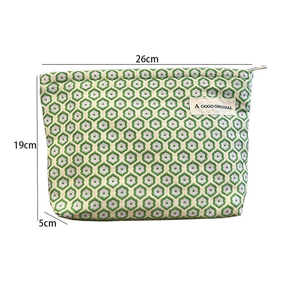 Green Floral Cosmetic Bag Travel Wash Pouch_Cuab00669