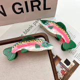 RAINBOW TROUT ACETATE HAIR CLAW CUTE SHARK CLIP_CWAHA5711
