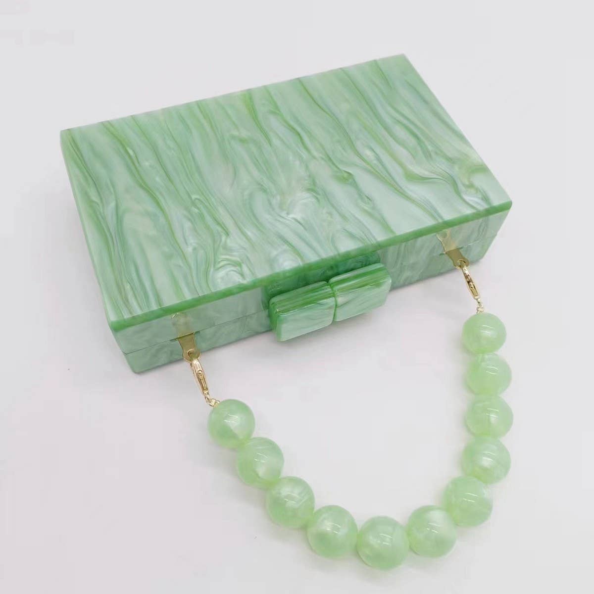 Pearl Acrylic Beaded Clutch Wedding Wrist Evening_Cwab5892