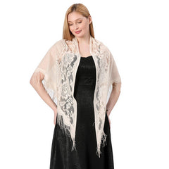 LACE SHAWL LACE TRIANGLE SCARF SHAWL_CWASC1076