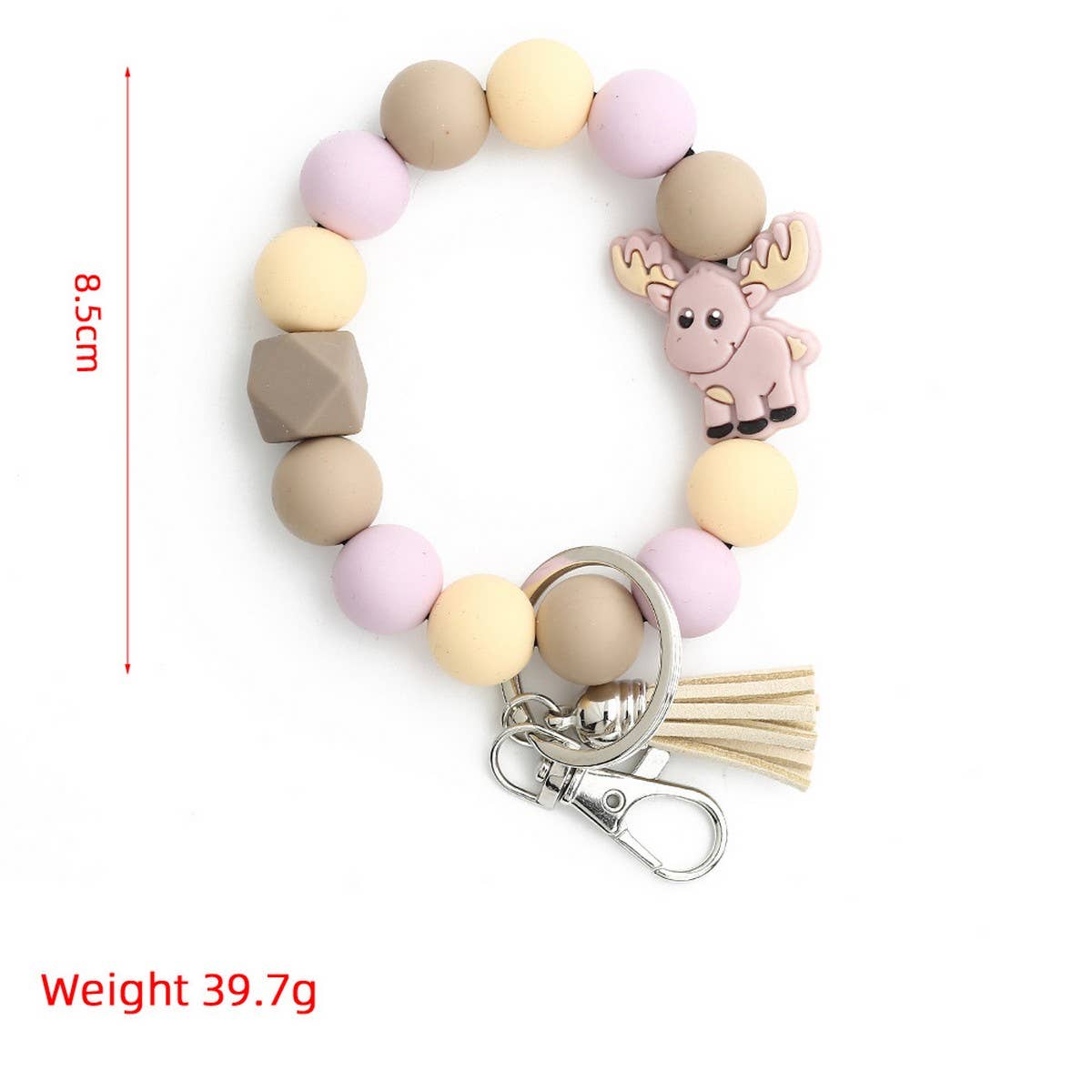 CARTOON BULL KEYCHAIN MOOSE CHARM SILICONE BEADS_CWMM6863