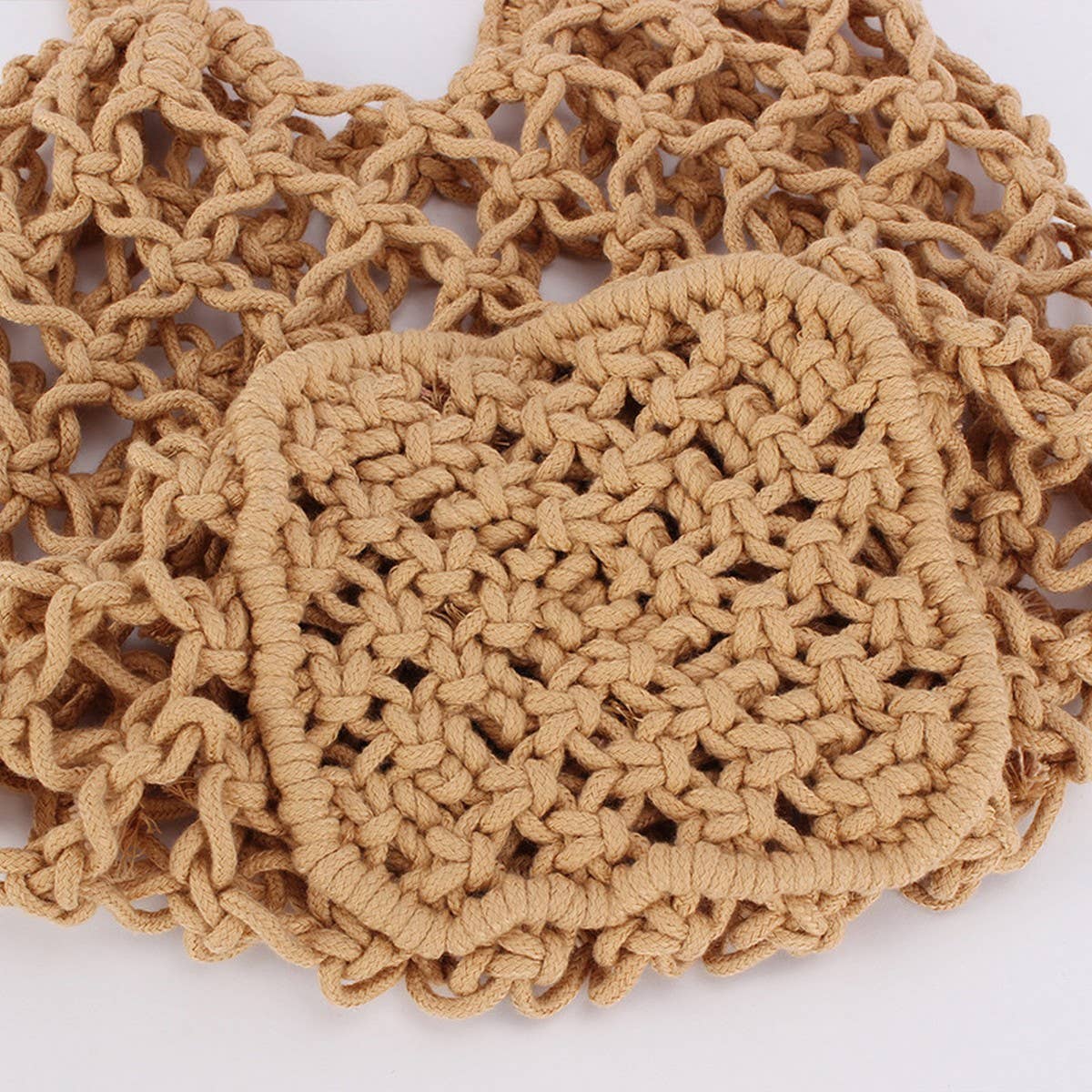 HOLLOW SOLID COLOR SIMPLE SHOULDER WOVEN BAG_CWAB4682