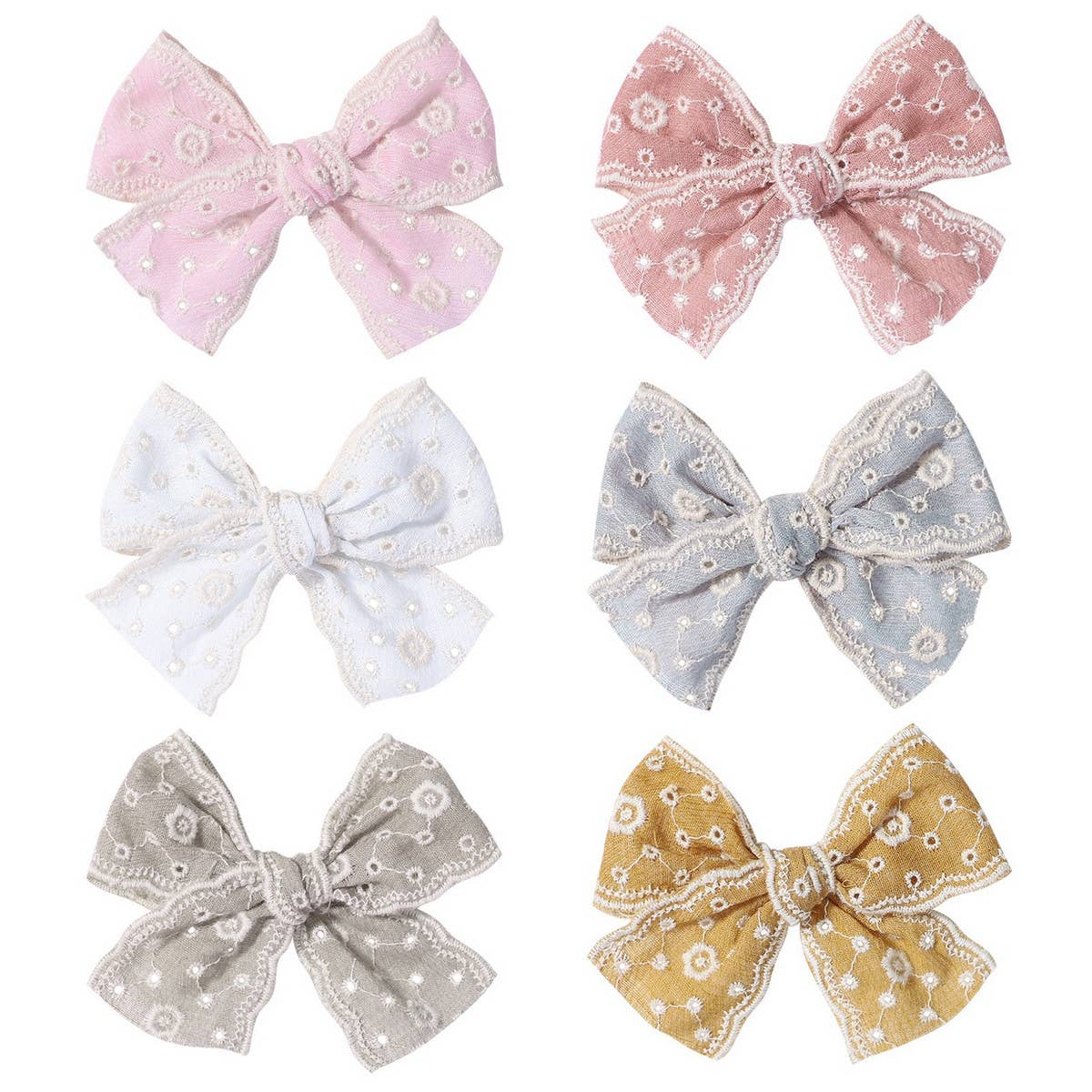 2024 NEW CHILDRENS SOLID COLOR LACE BOW HAIRPIN_CWAHA2397