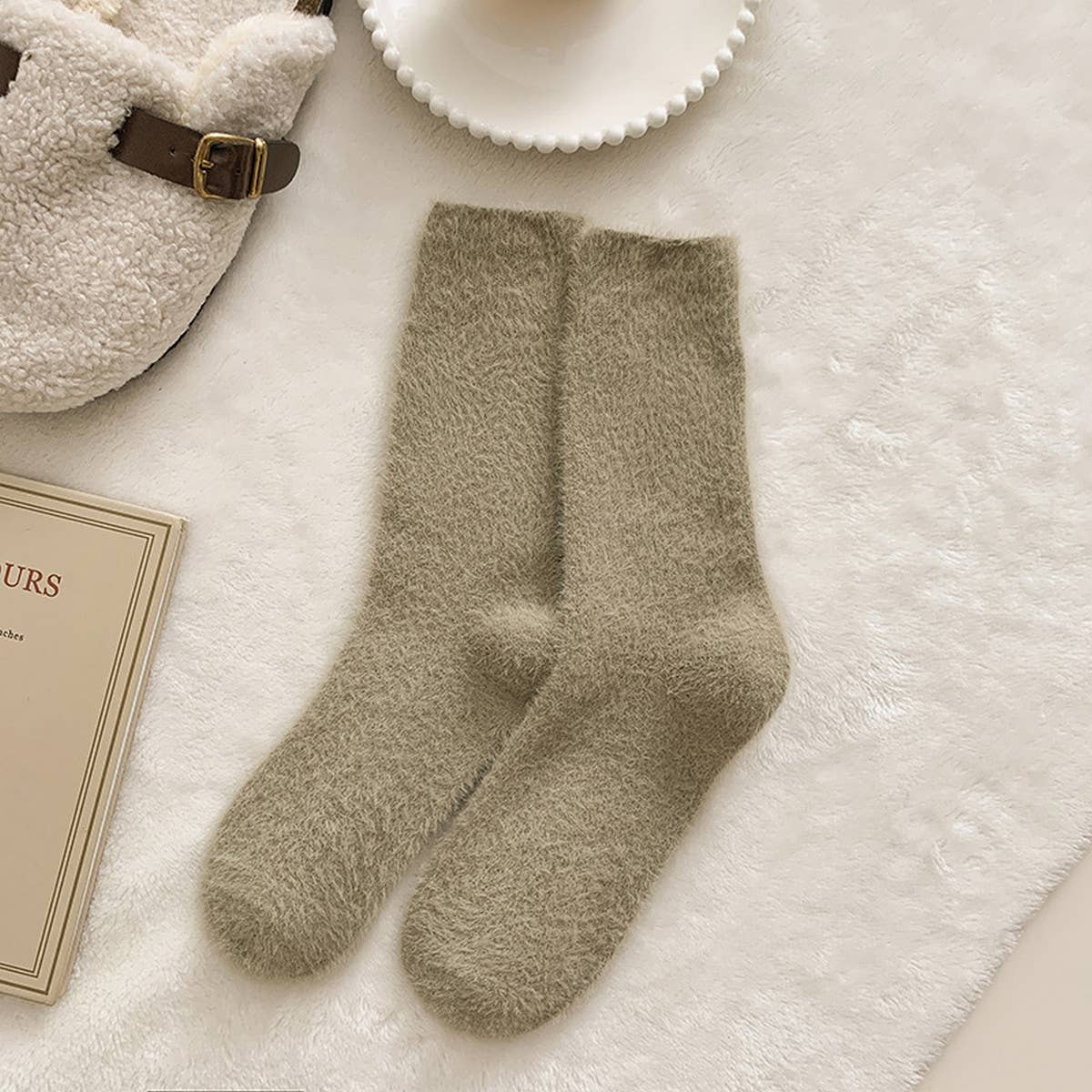 SOLID COLOR WARM THICK FLEECE SOCKS_CWMS0963