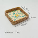 RATTAN COLORFUL SHELL CREATIVE HANDMADE FRUIT PLATE_CWMM4418