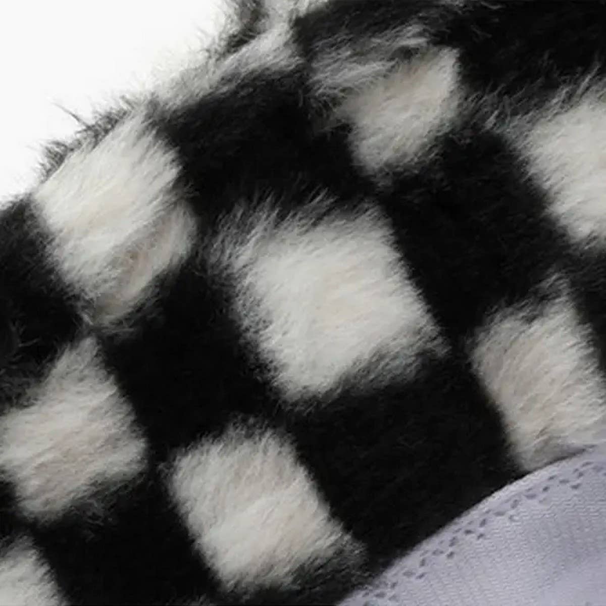 Winter Plush Plaid Bucket Hat Outdoor Warm_Cwah2172