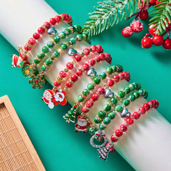 HANDMADE FLOWER BEADS MAGNETIC BEADED BRACELET_CWAJE2396