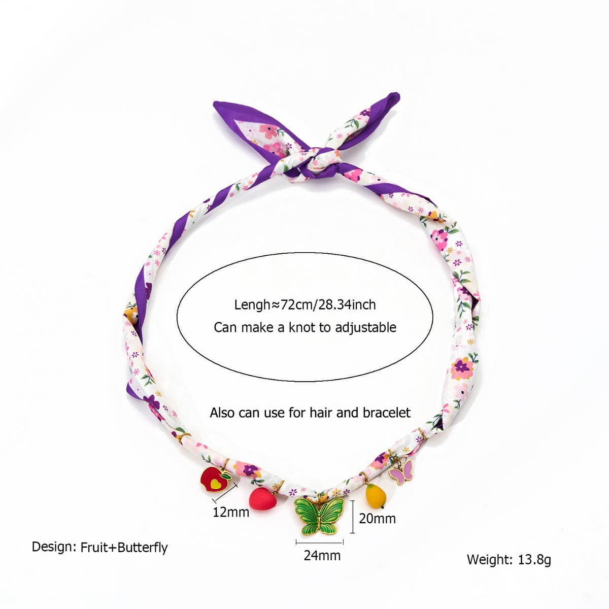 SILK SCARF NECKLACE WITH BUTTERFLY PENDANT_CWMM8799