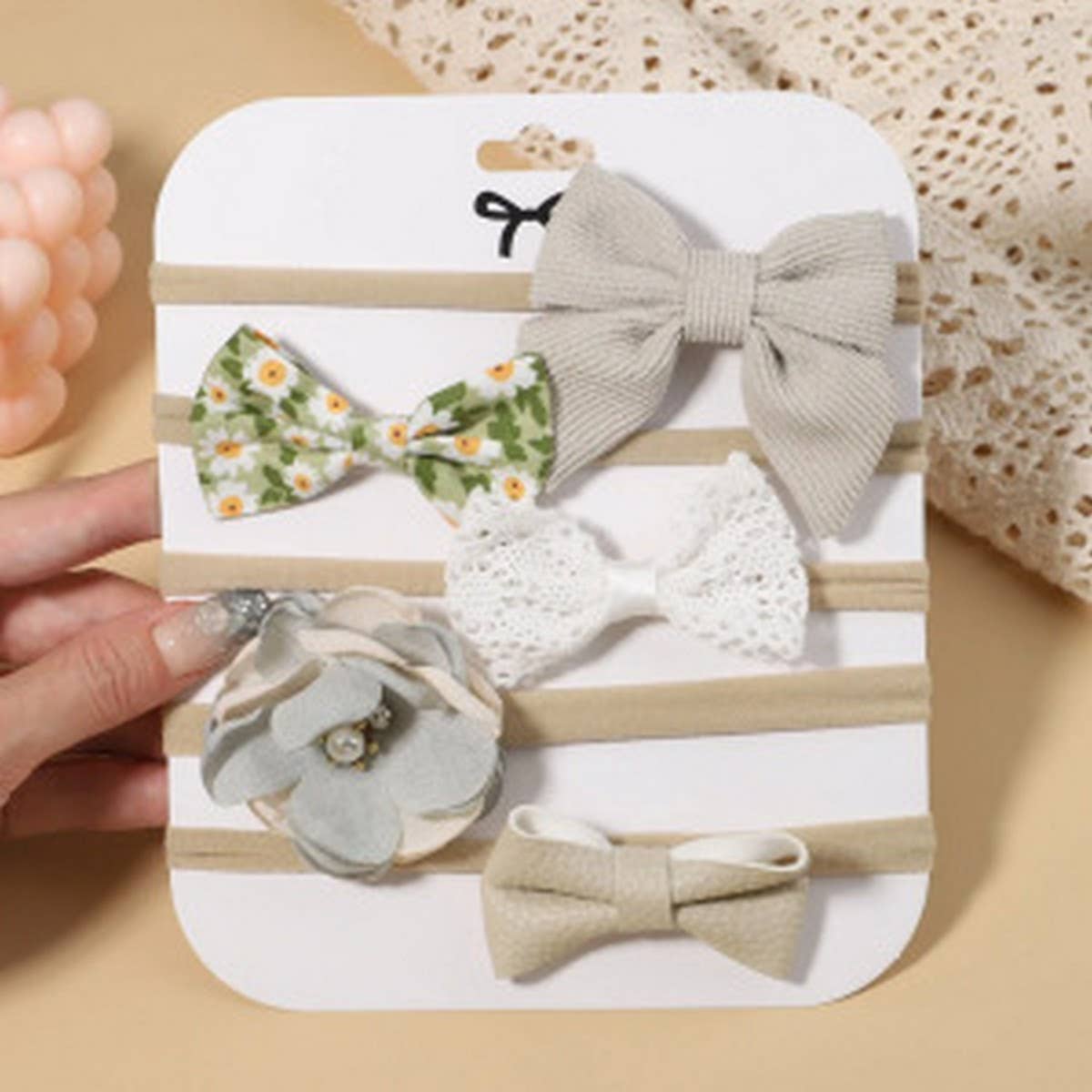 BABY NYLON HEADBAND SET WITH SOFT BOW_CWAHA6725