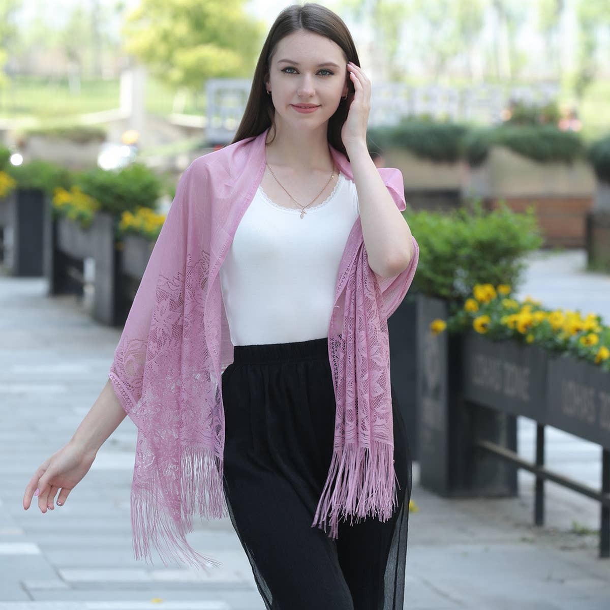 LACE SHAWL FOR WOMEN EVENING CASUAL WRAP_CWASC1082