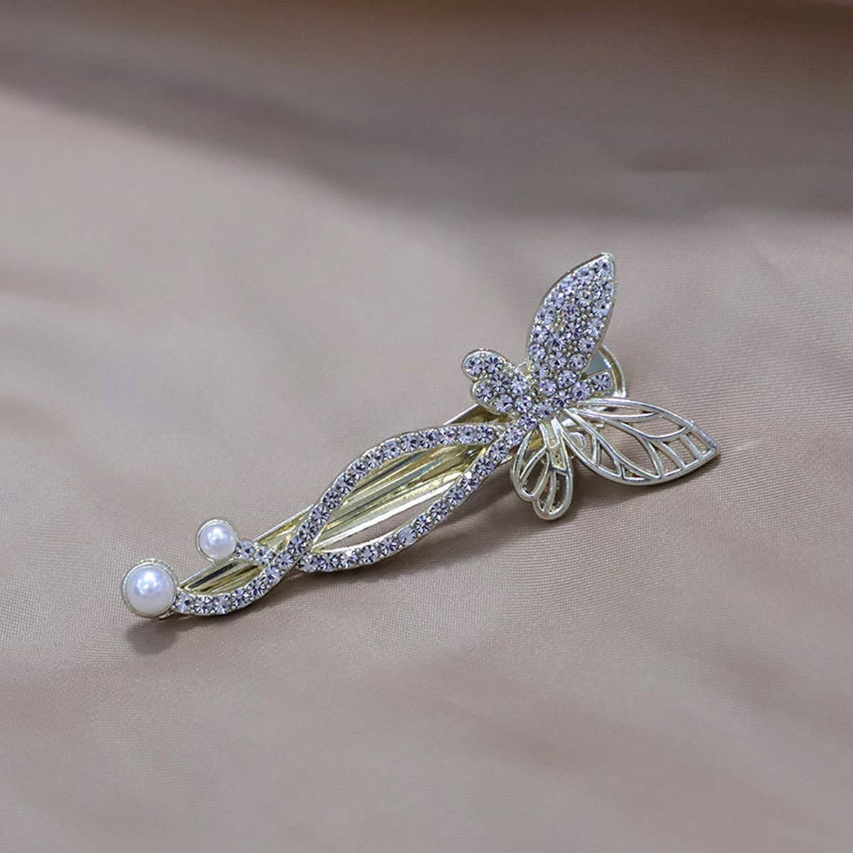 BUTTERFLY HAIRPIN RHINESTONE DUCKBILL CLIP_CWAHA4781
