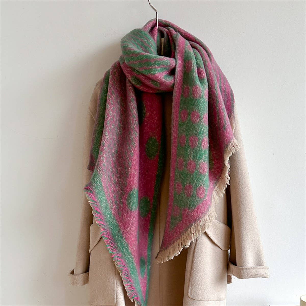 Polka Dot Loop ScarfTHICK Warm Winter Shawl_Cwasc0979