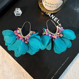 V-Shaped Beaded Tassel Earrings Bold Statement_Cwmm6161