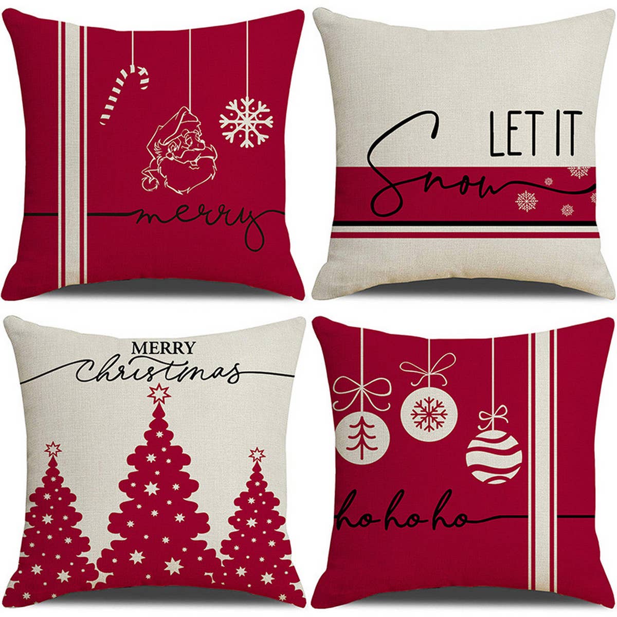 NEW PINK CARTOON CHRISTMAS LINEN PILLOWCASE_CWMM1377