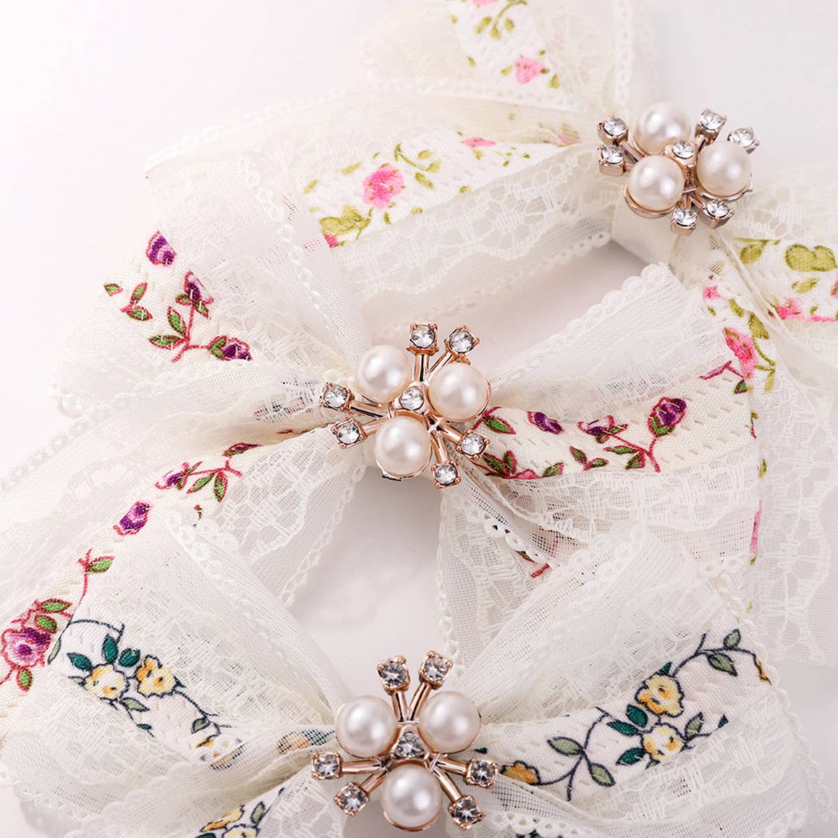 CHILDRENS LACE MESH BOW HAIRPIN_CWAHA2361