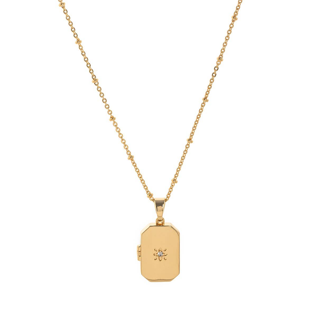 SIMPLE ZIRCON HEART OPENING AND CLOSING NECKLACE_CWMM3781