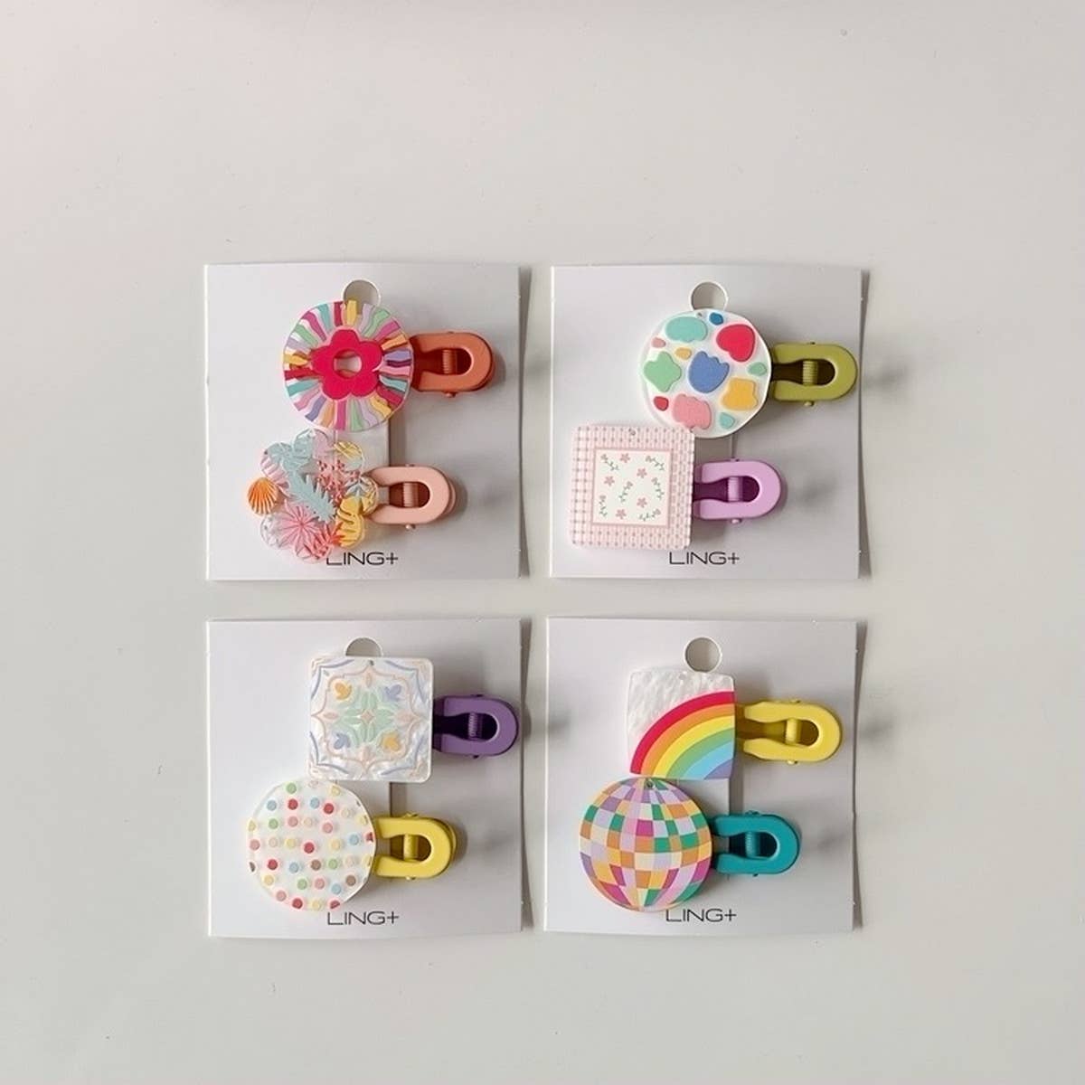 CHILDRENS NEW GEOMETRIC COLOR MATCHING HAIRPIN_CWAHA1813