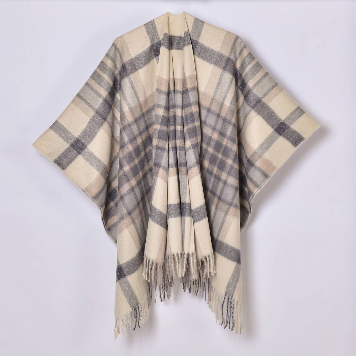 REVERSIBLE PLAID FAUX CASHMERE SCARF WINTER WRAP_CWASC0945