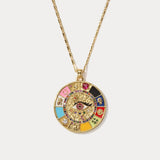 FASHIONABLE EVIL EYE NECKLACE SUNFLOWER TAG WOMEN_CWAJE2950