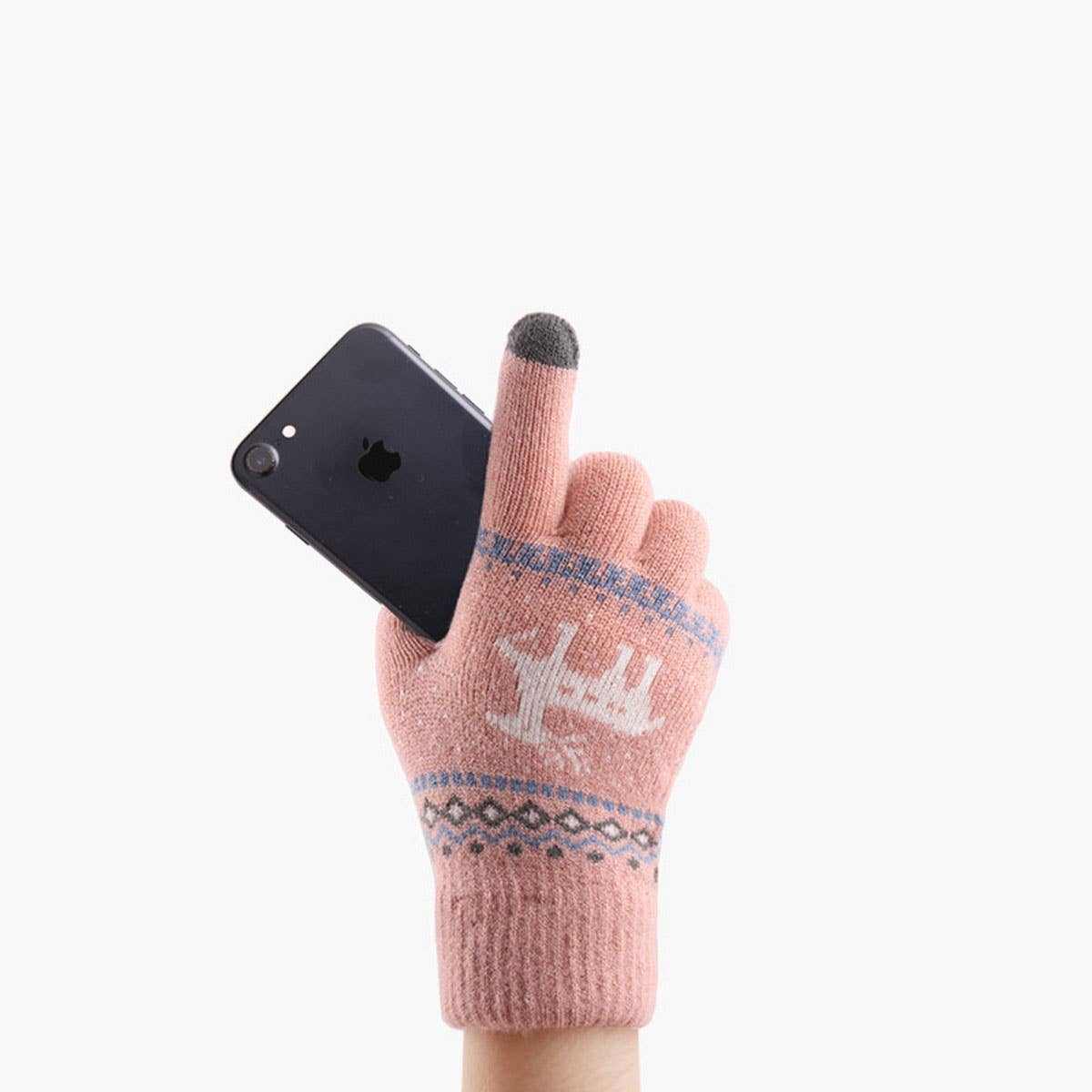 NEW JACQUARD DOUBLE LAYER DEER TOUCH SCREEN GLOVES_CWAG0239