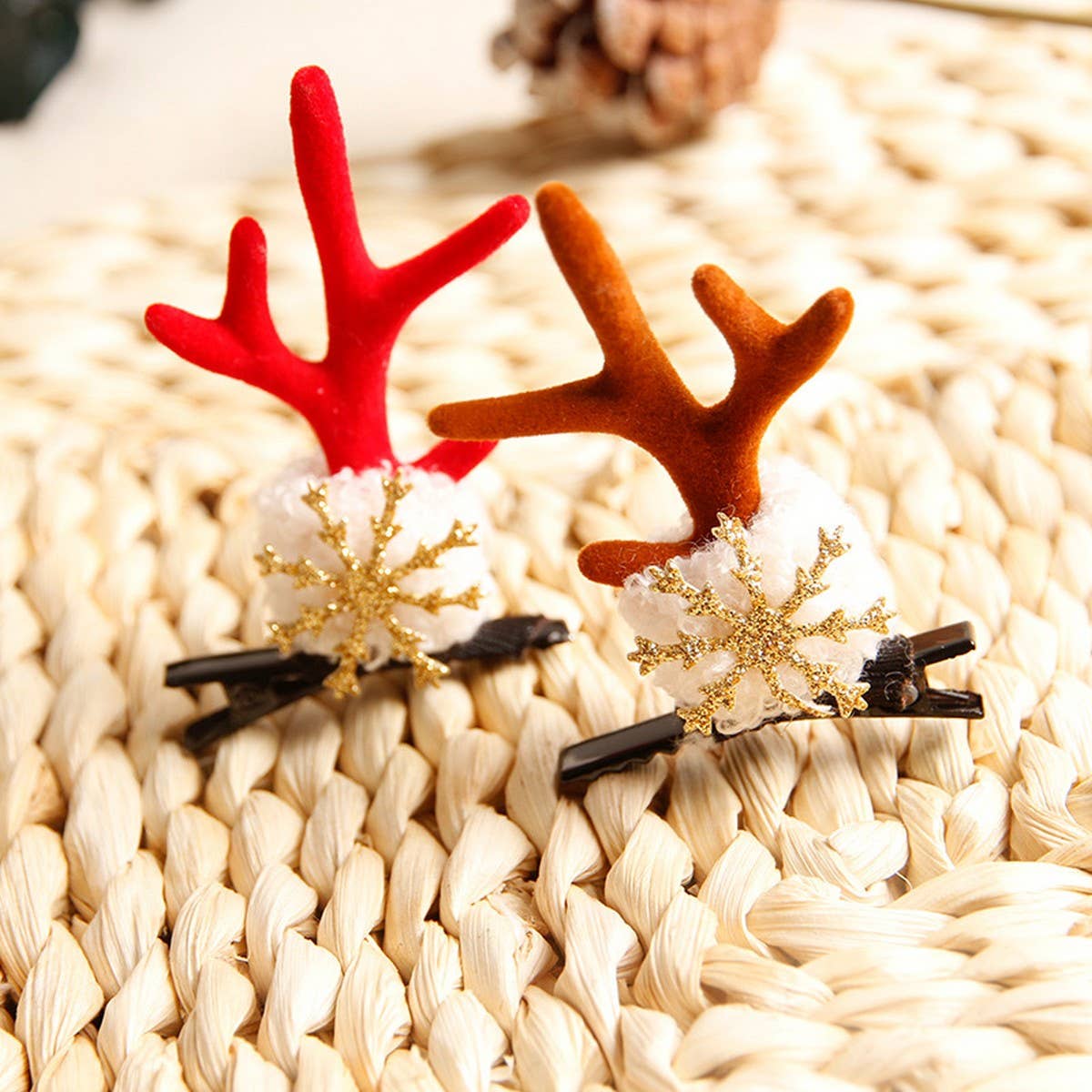 SIMULATION RAW EDGE FLOCKING DECORATIVE HAIRPIN_CWAHA3421