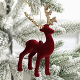 PLASTIC FLOCKED REINDEER GLITTER XMAS TABLE DECOR_CWMM9692