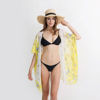 BUTTERFLY PRINT OPEN FRONT KIMONO CARDIGAN_CWASC0791