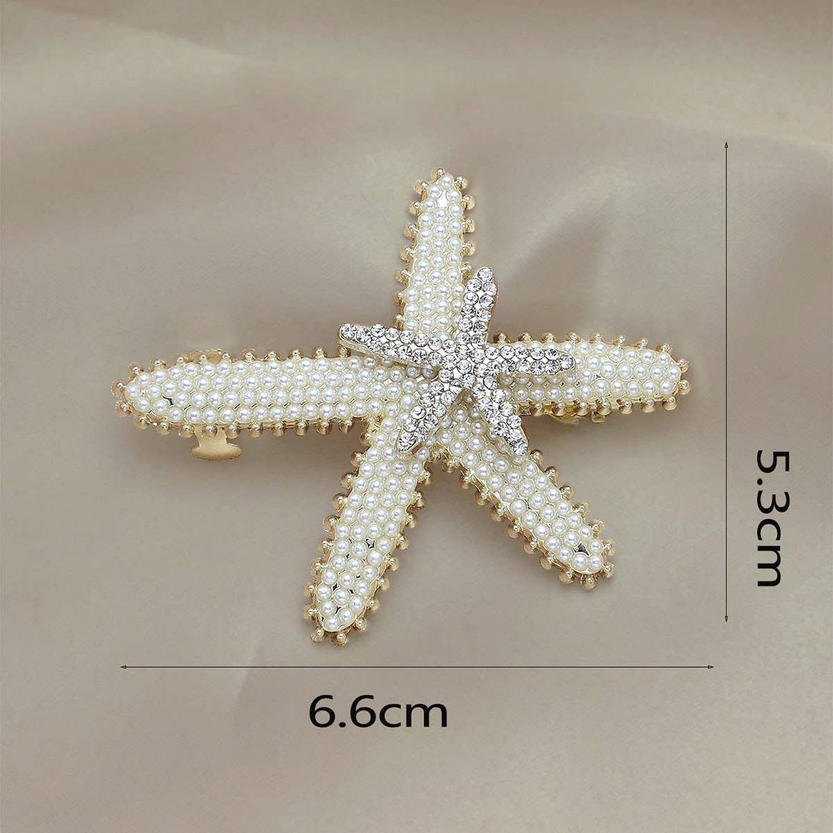STARFISH PEARL SPRING CLIP HAIRPIN CLIP_CWAHA4708