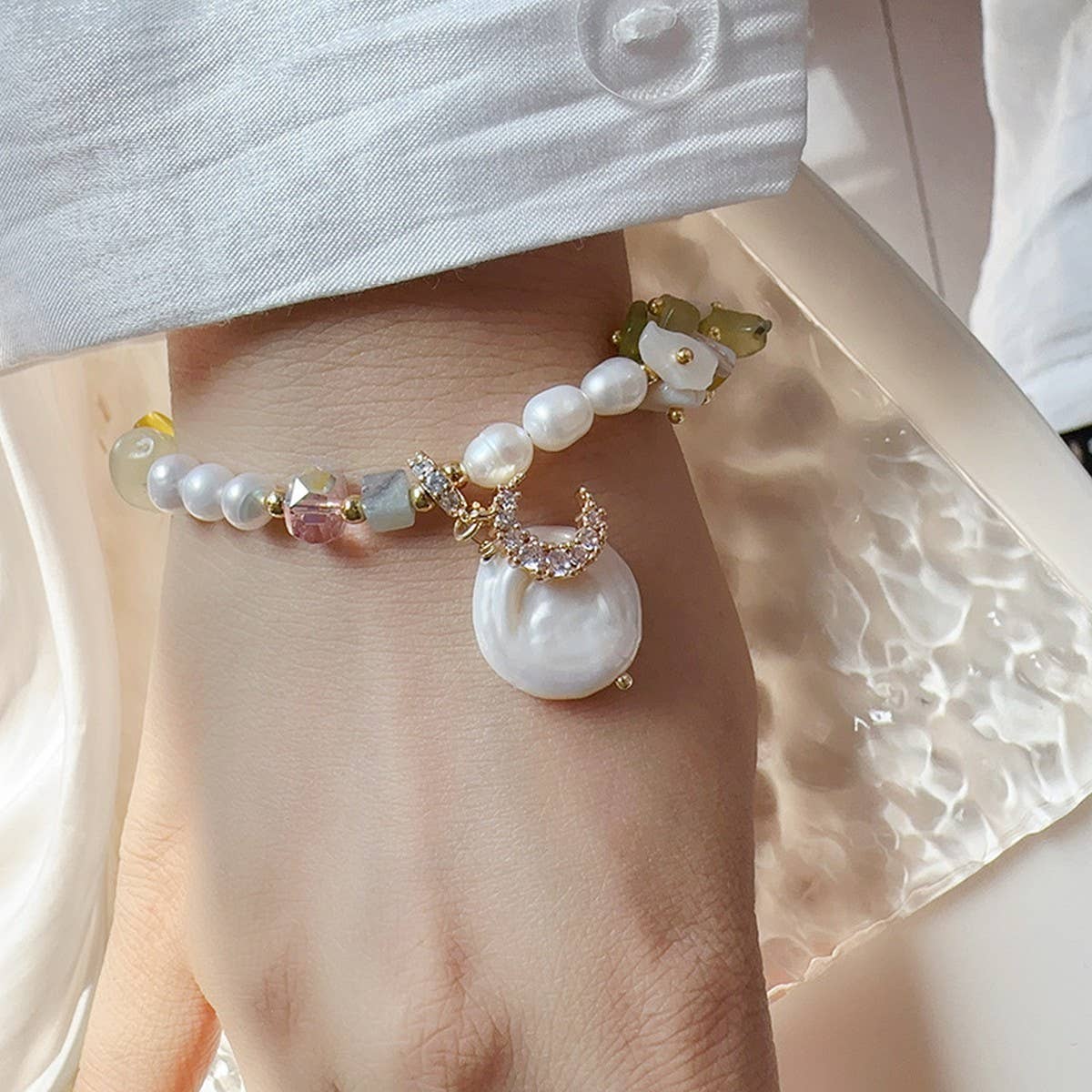 IRREGULAR RAW STONE HAND WOVEN NECKLACE_CWAJE1695