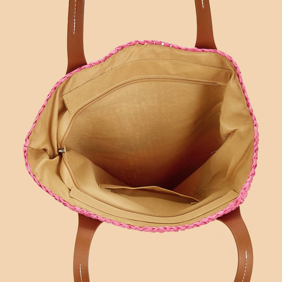 FASHIONABLE STRIPED COLOR BLOCK BEACH CROCHET BAG_CWAB1968