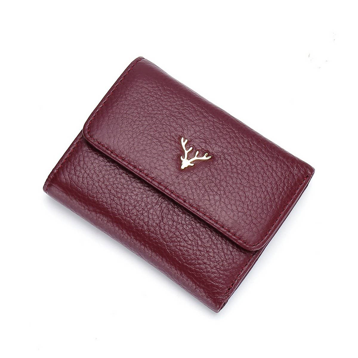 Top Layer Cowhide Simple Folding Thinleather Wallet_Cwab3823