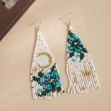 STARRY FLOWER HAND WOVEN TASSEL EARRINGS_CWAJE1965