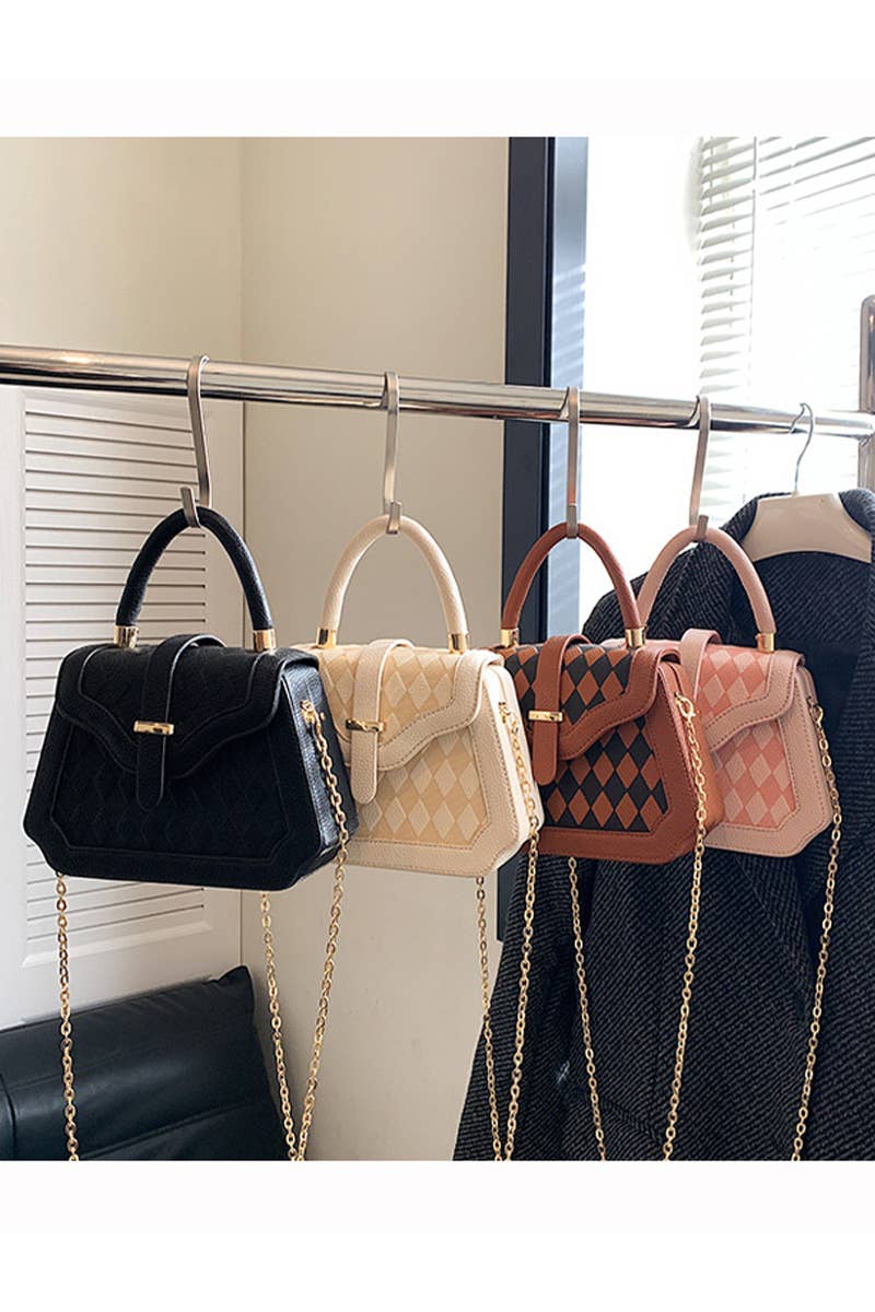 Plaid Boxhandlecross Chain Small Bag_Cwab0528