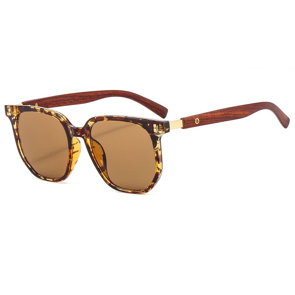 Wood Grain Square Sunglasses For Street Style_Cwasg1153