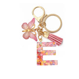 GLITTER RESIN LETTER BUTTERFLY KEYCHAIN_CWMM6866