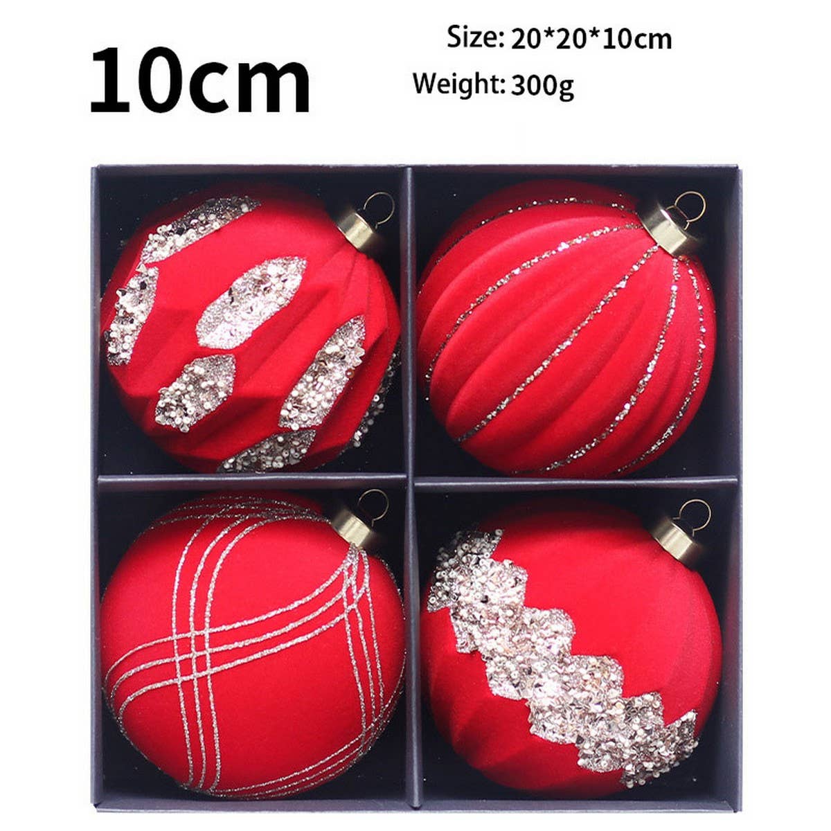 Glitter Flannel Christmas Ball Ornament Set_Cwmm9982