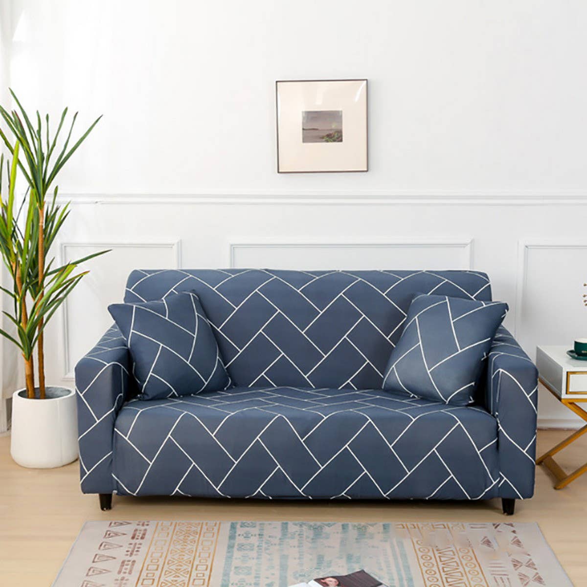 MODERN KNIT SOFA COVER STRETCH FIT SOLID COLOR_CWMM8320