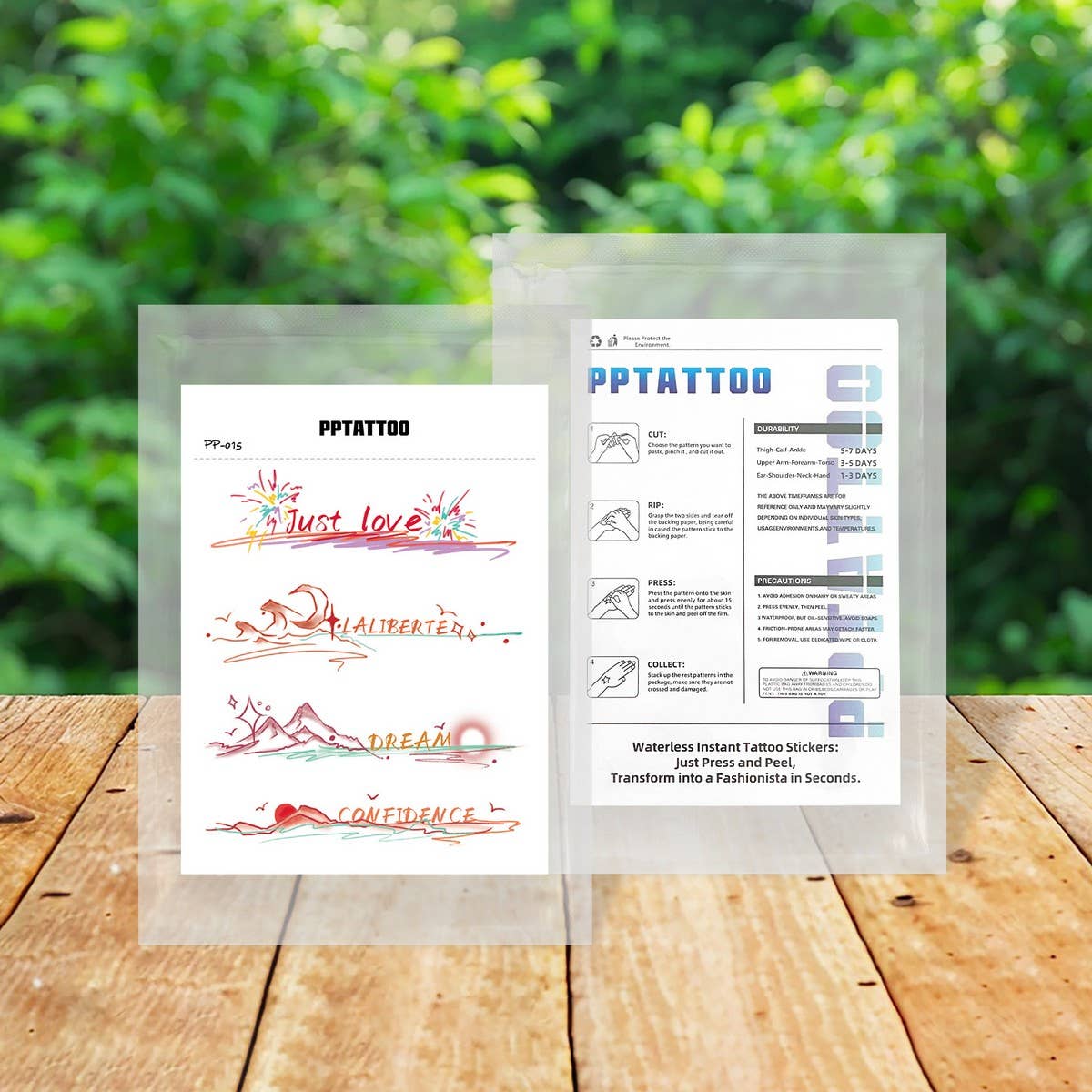 CUTE DOODLE TATTOO STICKERS COLORFUL FIREWORK SET_CWMM8357