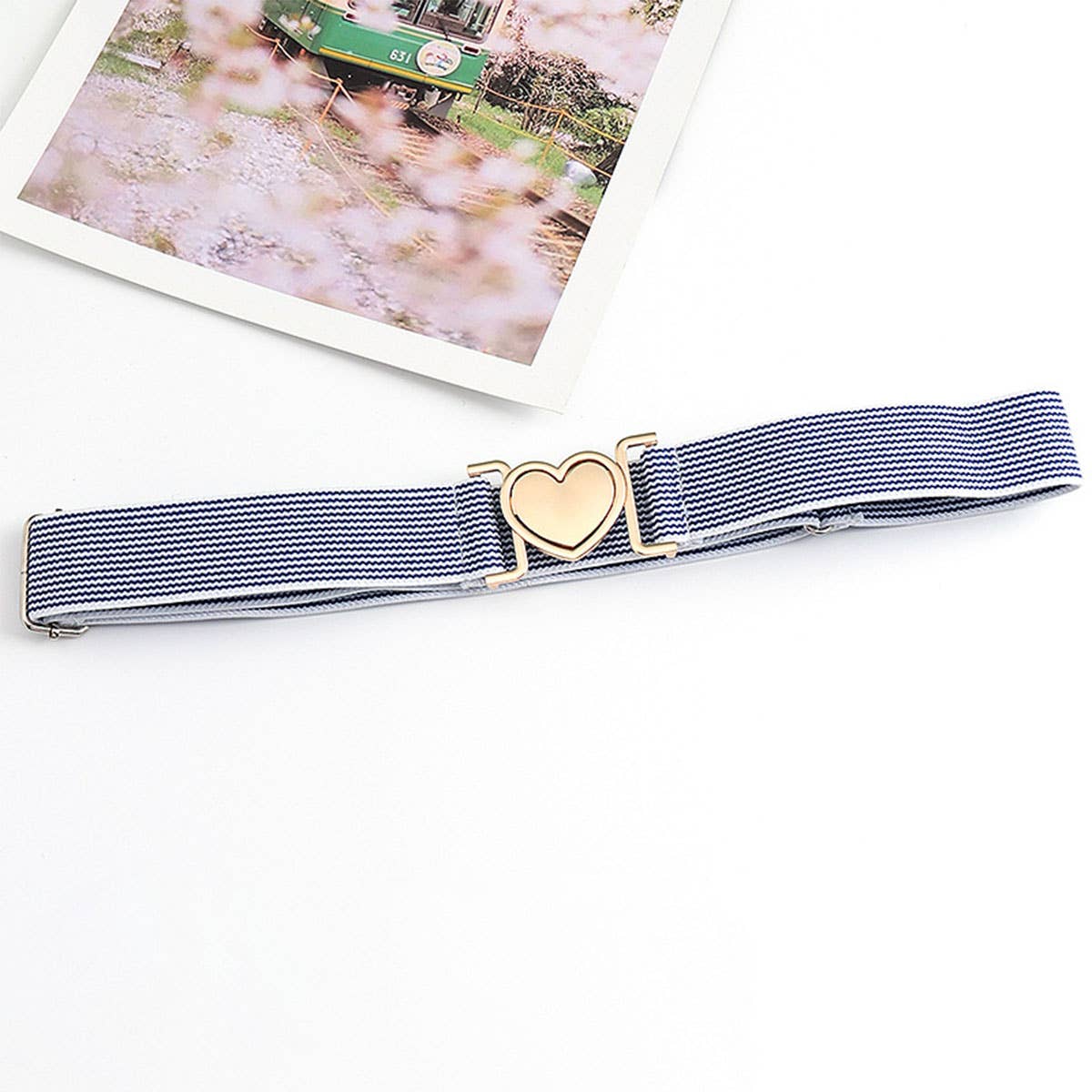 LOVE ALLOY ELASTIC BAND ELASTIC WOVEN CANVAS BELT_CWABE0680