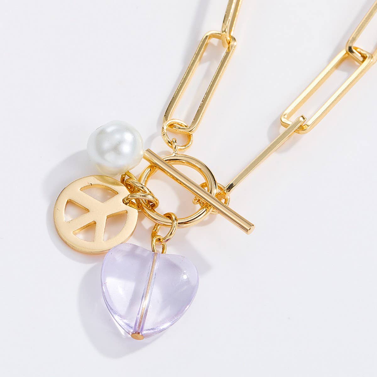 LAVENDER SERIES METAL SMALL PENDANT NECKLACE SET_CWAJE2938