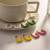 MACARON COLOR U SHAPED VERSATILE EARRINGS_CWAJE1376