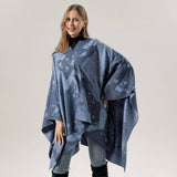HORSE PATTERN SHAWL VERSATILE JACQUARD SLIT CAPE_CWASC2255